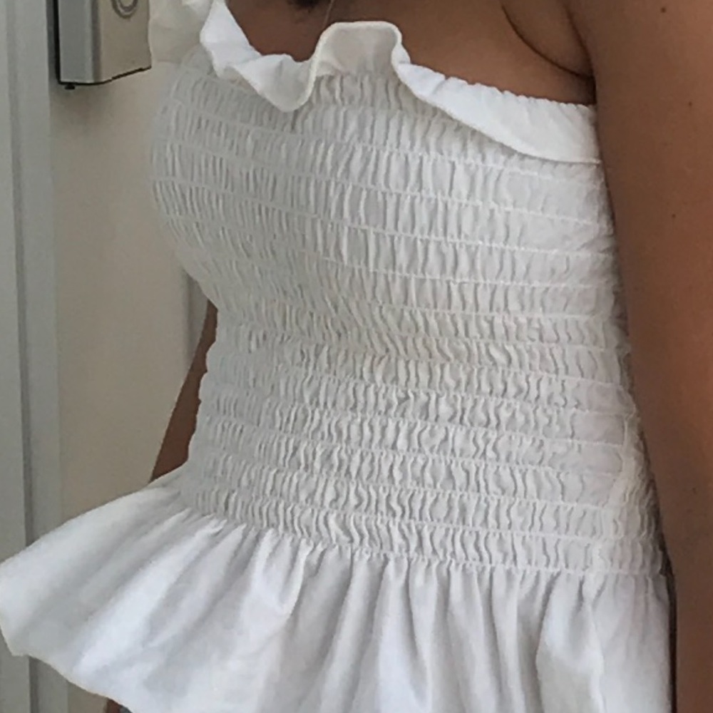 Urban outfitters white tube top with peplum detail